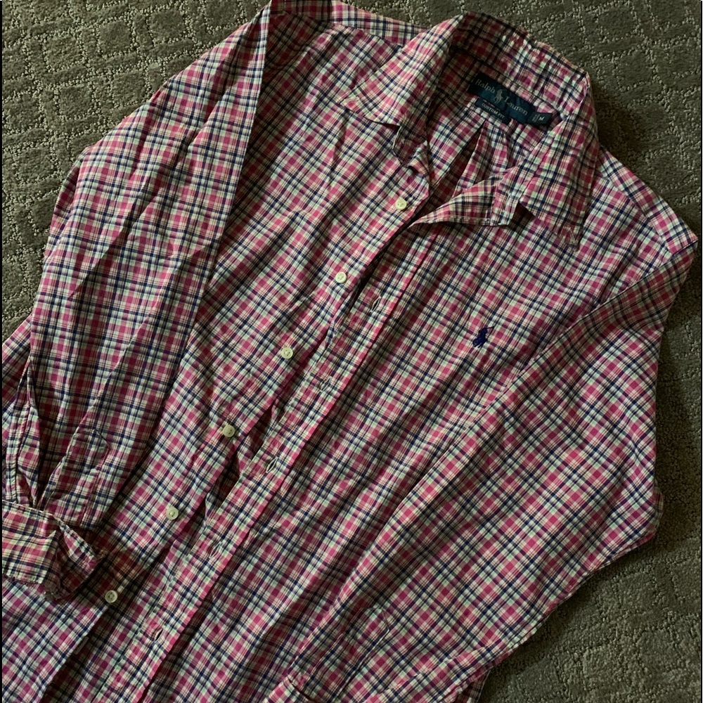 Pink polo button down for men’s